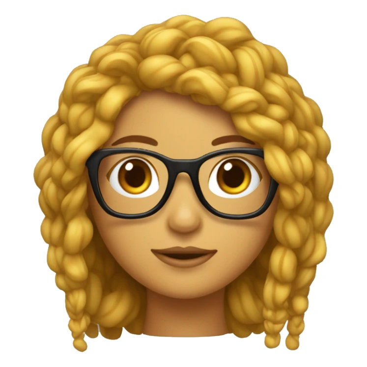 Chica con moño con gafas de pasta marrones sticker