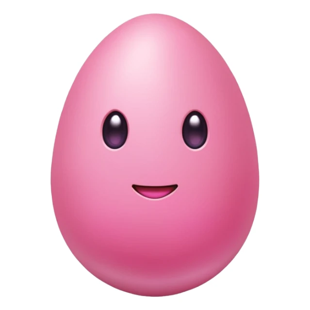 pink egg emoji, , soft glow, simple design, transparent background, twitch emote sticker