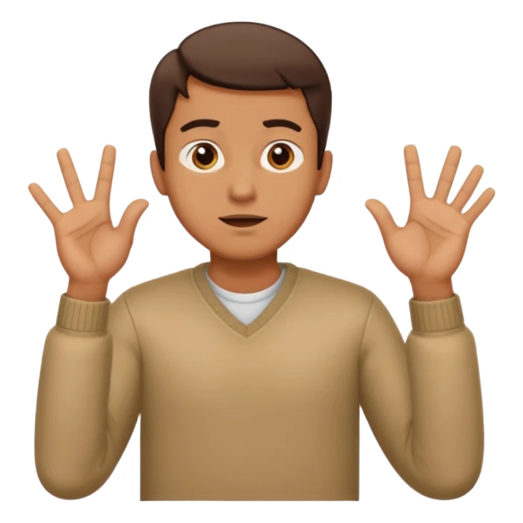 a man making the gesture of shrugging his shoulders sticker