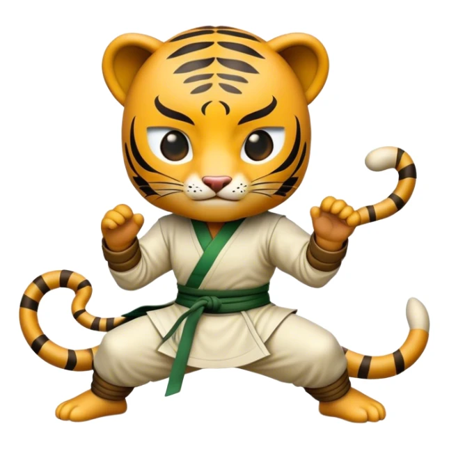 Cinematic Realistic Crouching Tiger, Hidden Dragon Pop Culture Emoji, showcasing a mystical portrayal of ancient martial arts rendered with dynamic textures and epic lighting. sticker