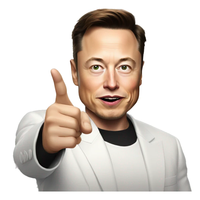 elon musk pointing index finger at me sticker
