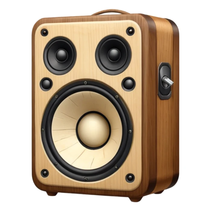 Old speaker with human teeth pouring out instead of sound. sticker