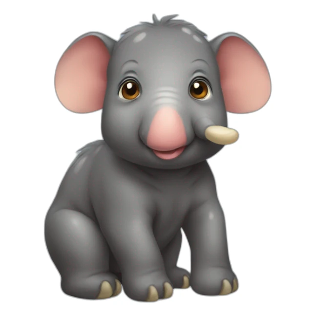 baby moeritherium sticker