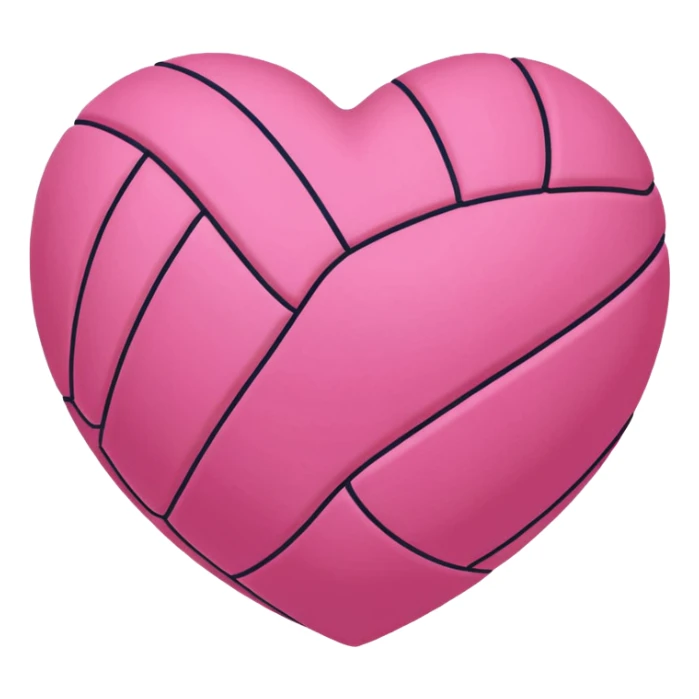 Heart shaped pink volleyball sticker