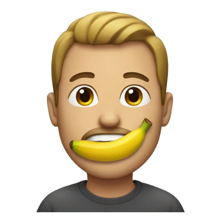 man with banana in mouth sticker