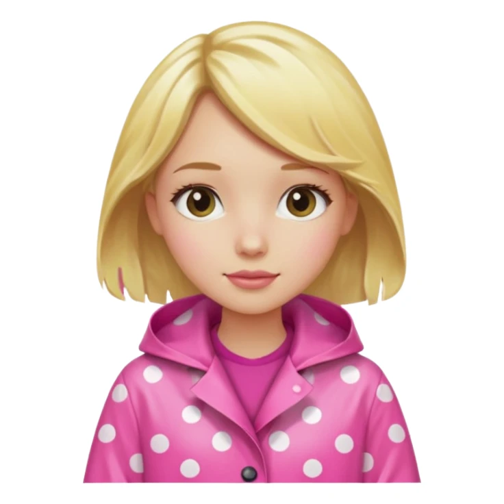 Blonde girl in a pink polka dot raincoat sticker