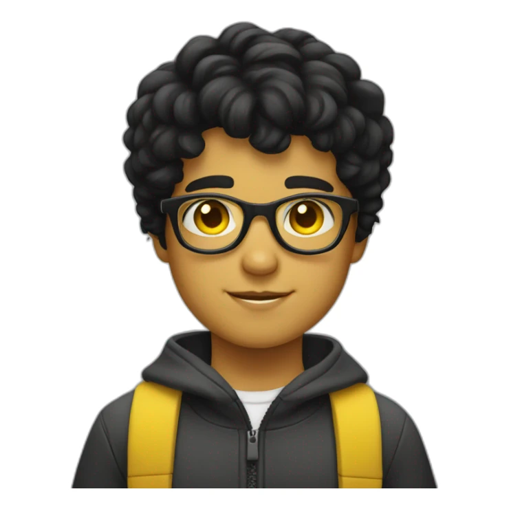 boy with yellow tinted glasses and combed black hair  sticker