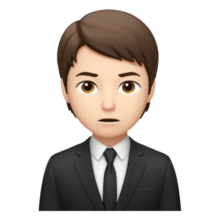 a liittle tired and frustrated entepreneur (only his face). with suit and only a little bit emotional face. young entepreneurs with various suits, but in classic colours. various hair. one person per one emoji. give me a few options. not so tired, more like normal face. sticker