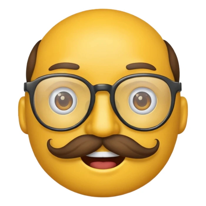 Emoji with glasses and a mustache  sticker