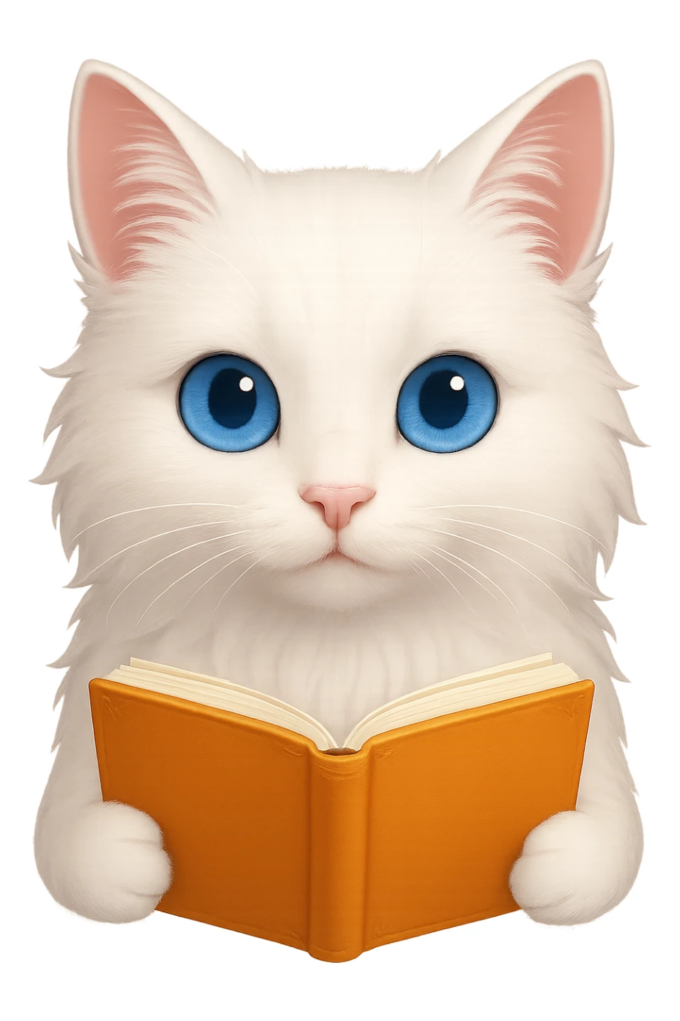 Make the cat's eyes bright blue, keep the original style, no background. sticker