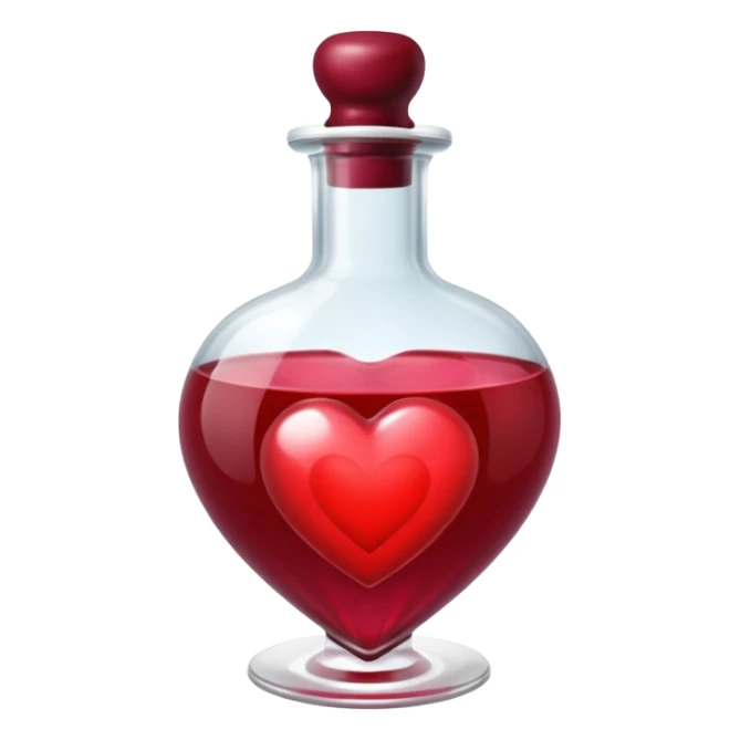 burgundy red heart shaped potion sticker