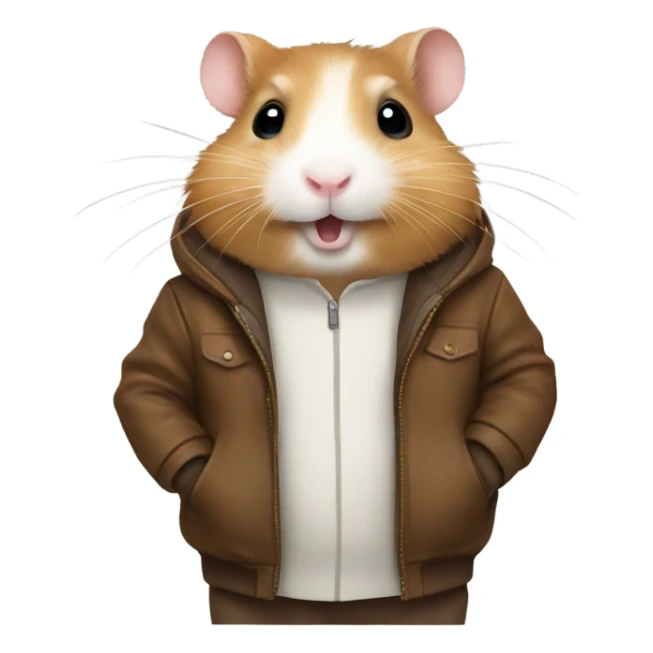 Hamster with brown jacket sticker
