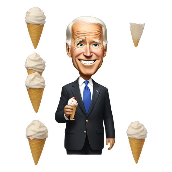 Joe Biden with ice cream sticker