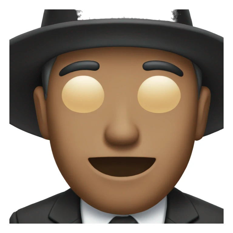 a man wearing a black hat closing eyes sticker