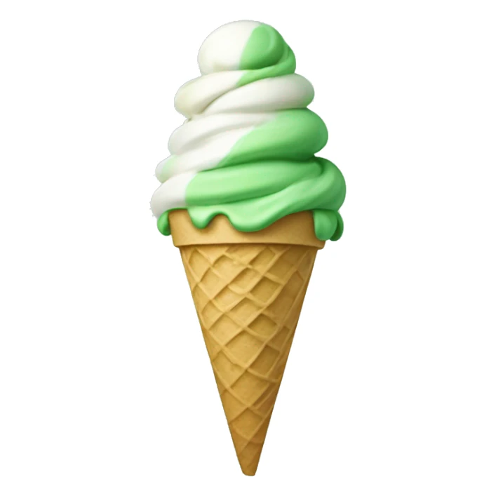 Green and white swirled ice cream cone  sticker
