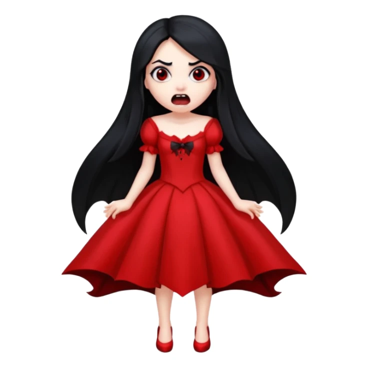 Cartoon vampire girl with a shocked expression, full body  sticker