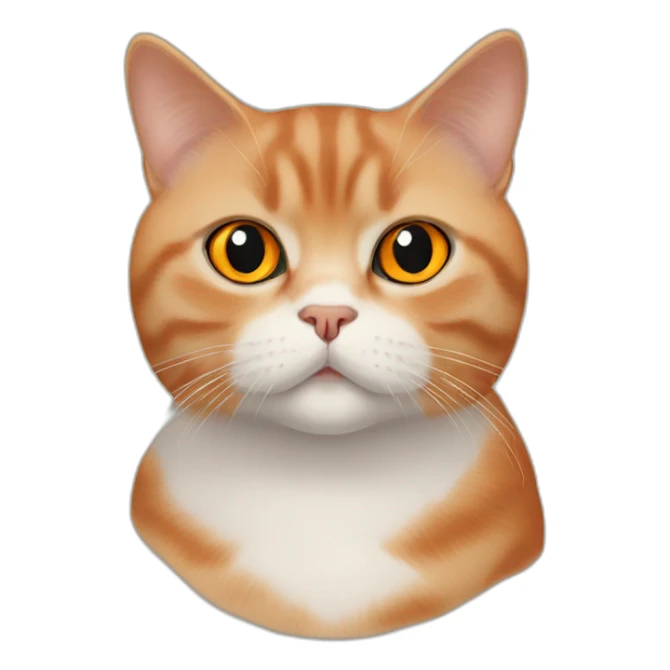 A red british shorthair cat with orange eyes sticker