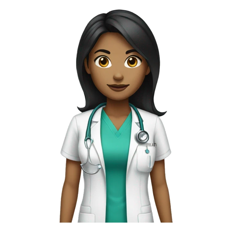 Light brown skin black hair surgeon female sticker
