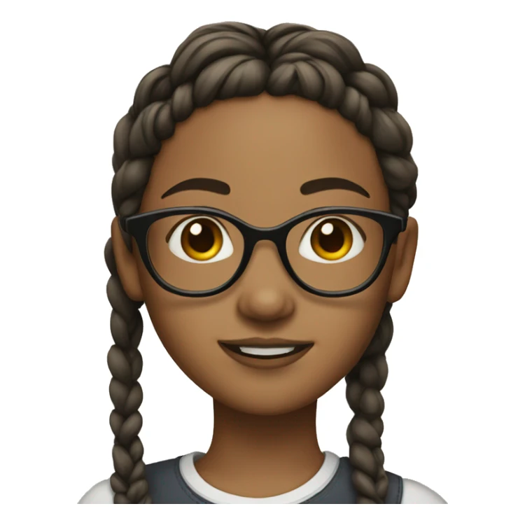 Girl with braids and nose ring and glasses sticker