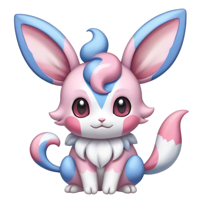 Colorful Sylveon-Espurr-Minccino-hybrid sticker