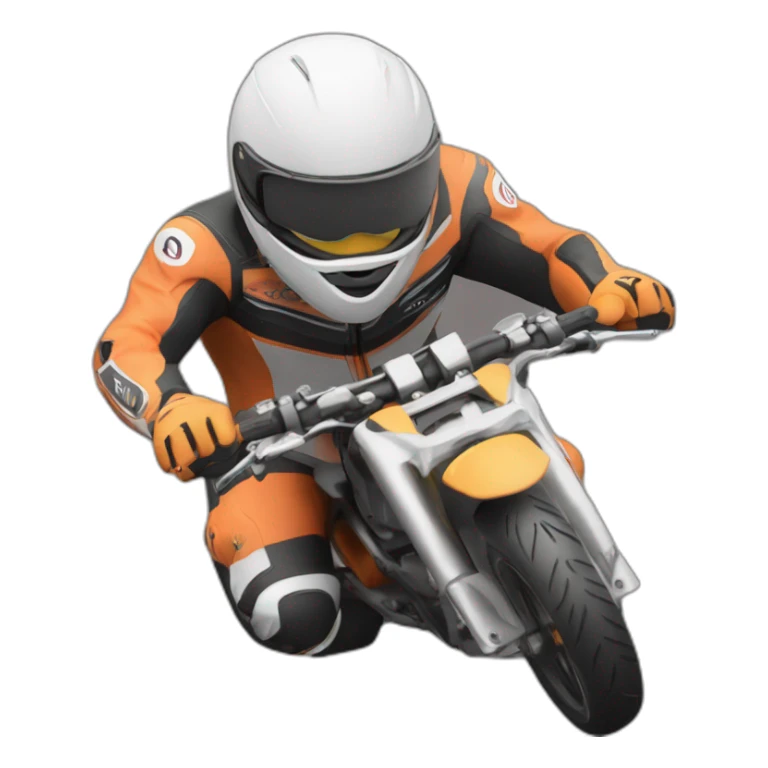 moto da pista con chiave in mano che saluta sticker