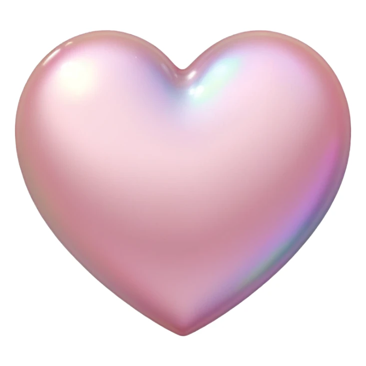 Pale pink heart with pale pink pearls around it  sticker