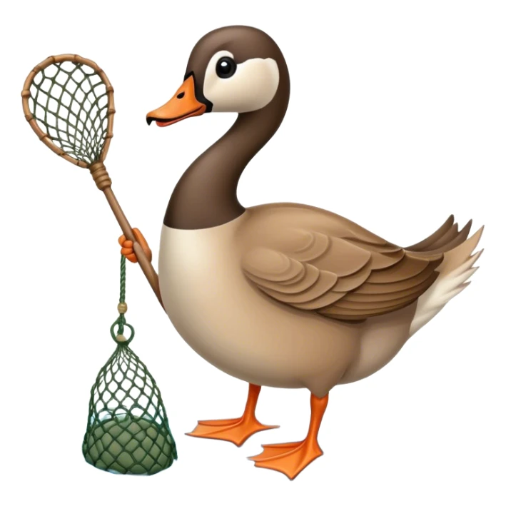 Canadian Goose Fishing with a net sticker