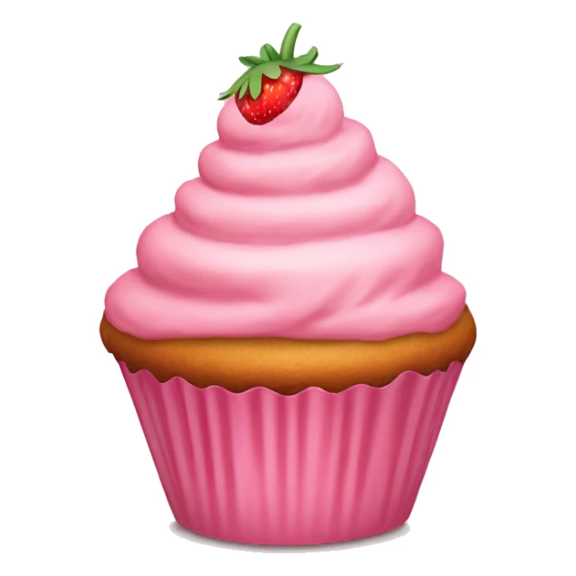 birthday pastel pink strawberry capcake  sticker