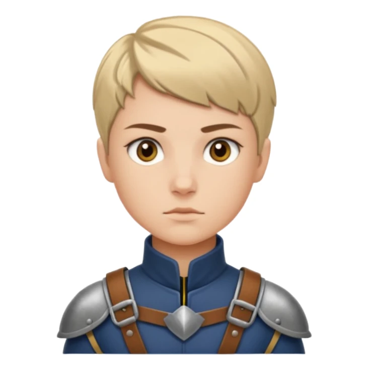 A young legionnaire with short hair, leather straps, and determined focused eyes.
 sticker