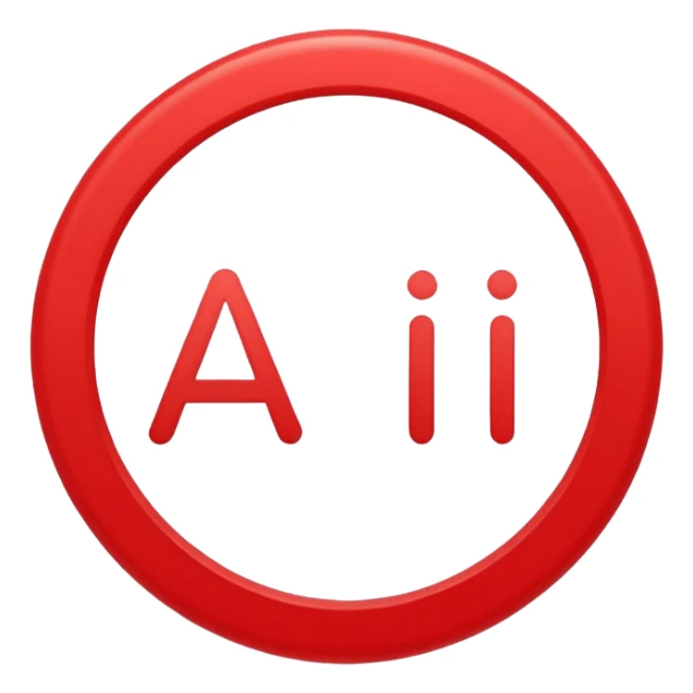 sign with a circle and a line through it with "AI" in the middle sticker