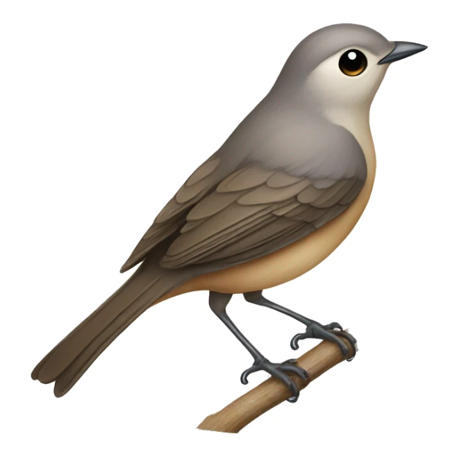 An emoji of a small songbird, symbolizing a nightingale, with delicate features and a graceful posture sticker