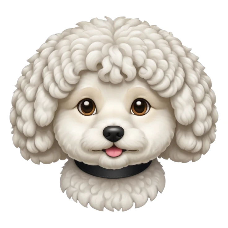 white bichon frise face with curly round hair sticker