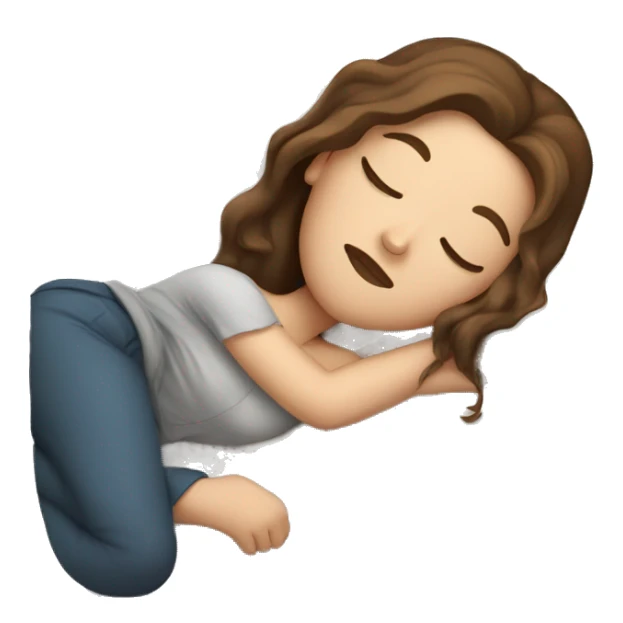 white girl sleeping with brown hair sticker