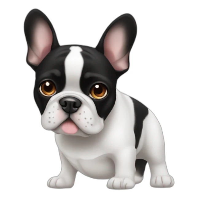 black and white french bulldog with brown eyes sticker