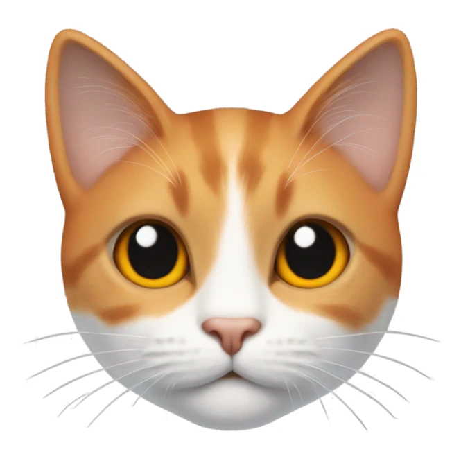 Cat with black clover shape on face with orange and white  sticker