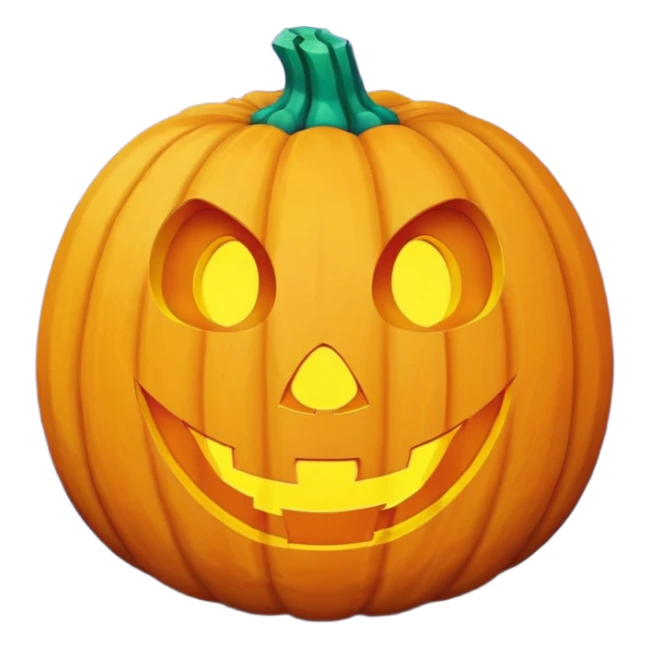 glowing jack-o'-lantern, purple and cyan colors sticker