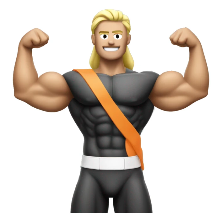 flexed muscles with a neo home loans logo body sticker