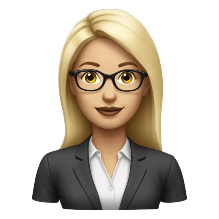 Realistic corporate lady eyes blonde hair with glasses  sticker