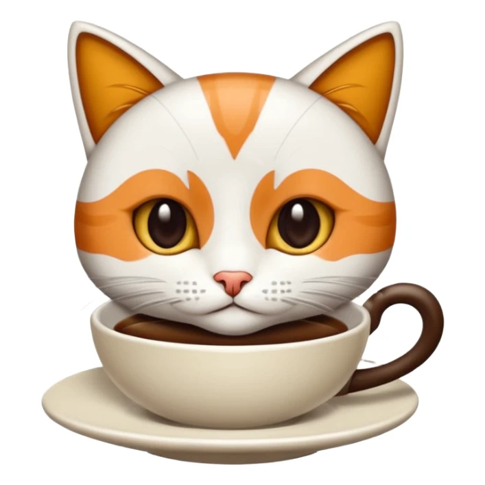 Yanında bir bardak çay olan tekir kedi sticker