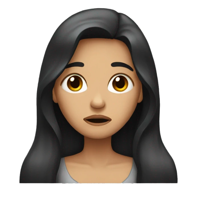 crying women with dark long hair sticker