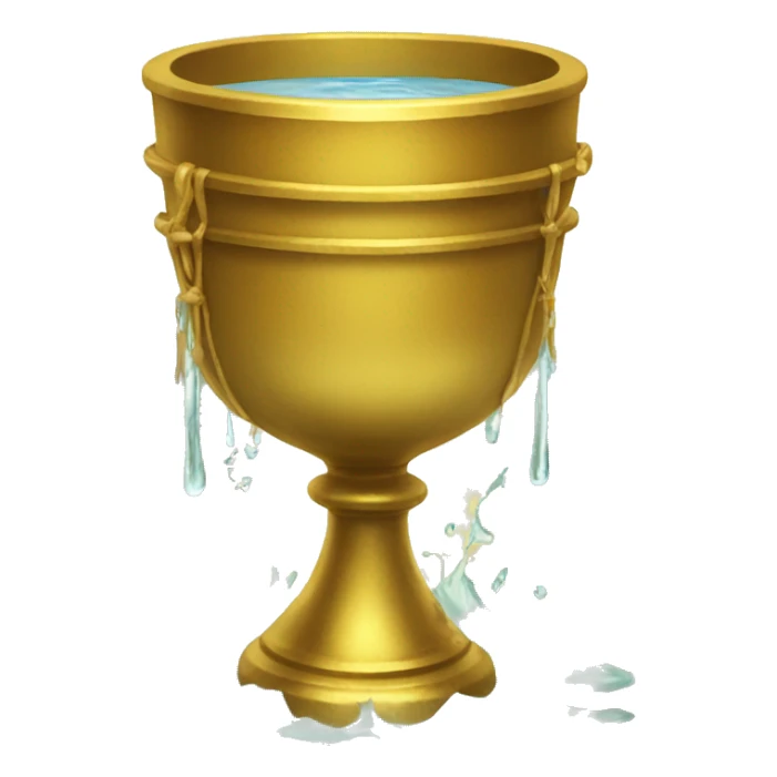 golden chalice with water overflowing the edge sticker