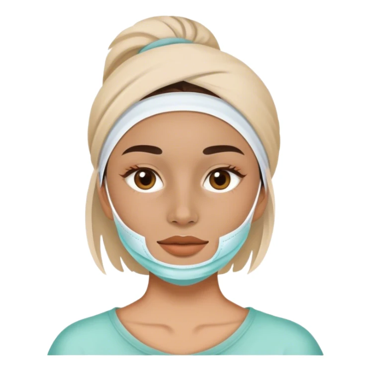Girl wearing skincare facemask  sticker