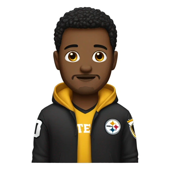Man in Steelers hoodie sticker