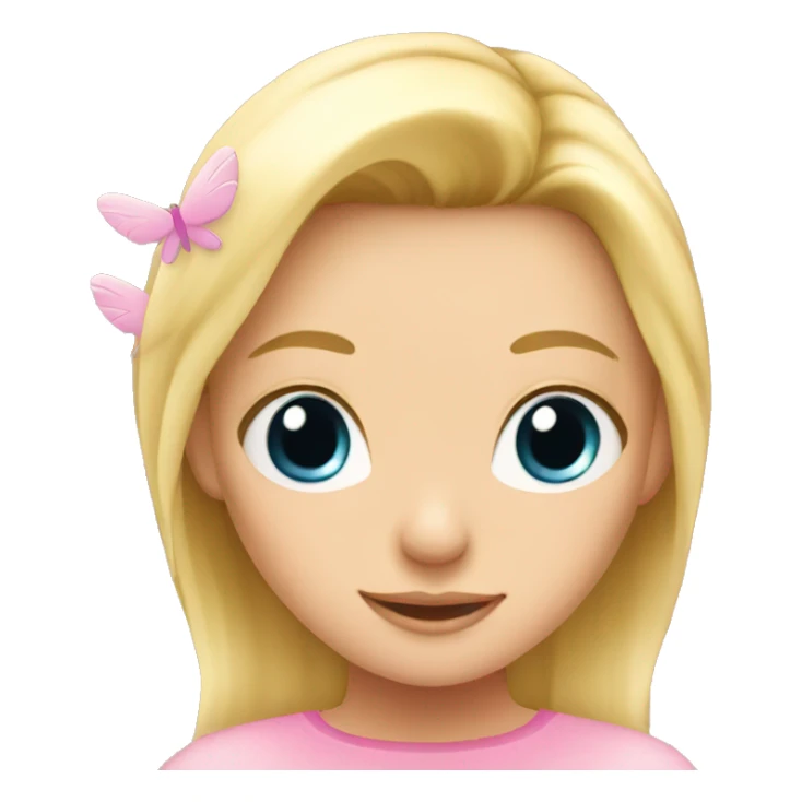 Blonde girl, fairy pink wings sticker
