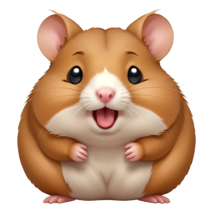 Cinematic Cute Yawning Brown Hamster Portrait Emoji, Head tilted slightly with a dramatic, wide-open yawn, showcasing a smooth, rich brown coat with tiny droopy ears, round dark eyes barely open in drowsy contentment, Simplified yet irresistibly adorable features, highly detailed, glowing with a soft, cozy glow, high shine, relaxed yet expressive, stylized with a touch of whimsy, bright and endearing, soft glowing outline, capturing the essence of a sleepy yet affectionate hamster, so drowsy it feels like it could stretch out of the screen and curl up for a nap! sticker
