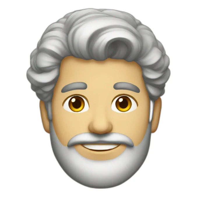 Persian president guy with Vibrant joyful hair and vintage style sticker