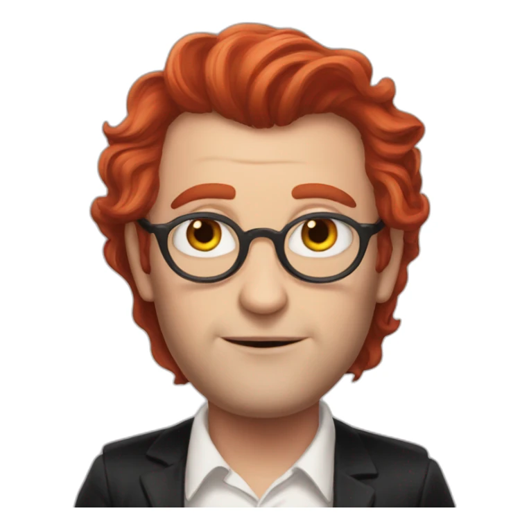 crowley red hair from good omens sticker