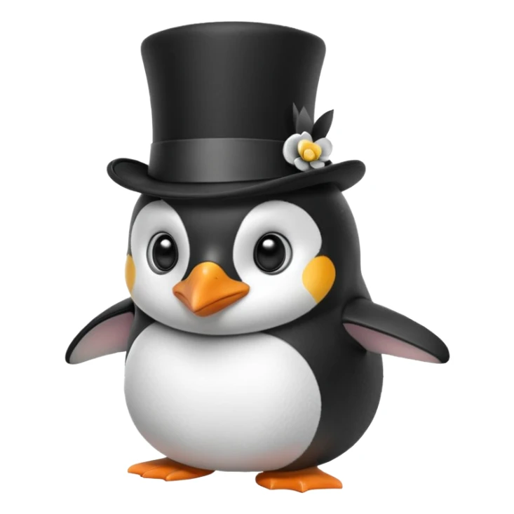 A penguin with a top hat in The Noot Noot Shoe sticker