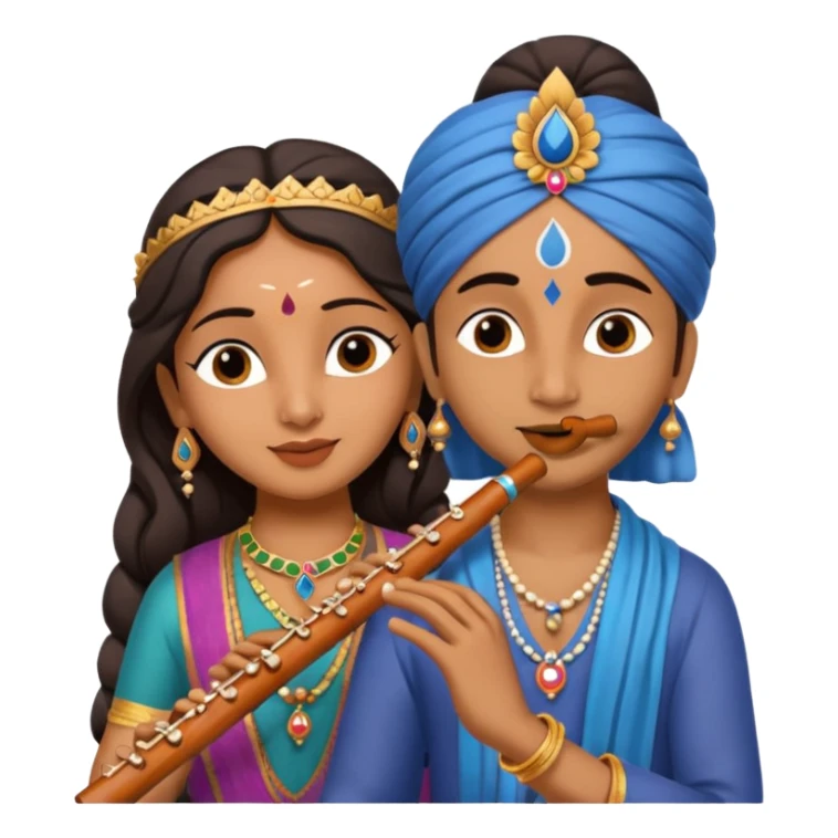 Radha krishna Radha krishna with flute emoji flute emoji sticker
