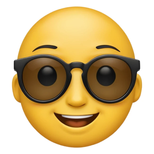 Emoji wearing pure black sunglasses  sticker